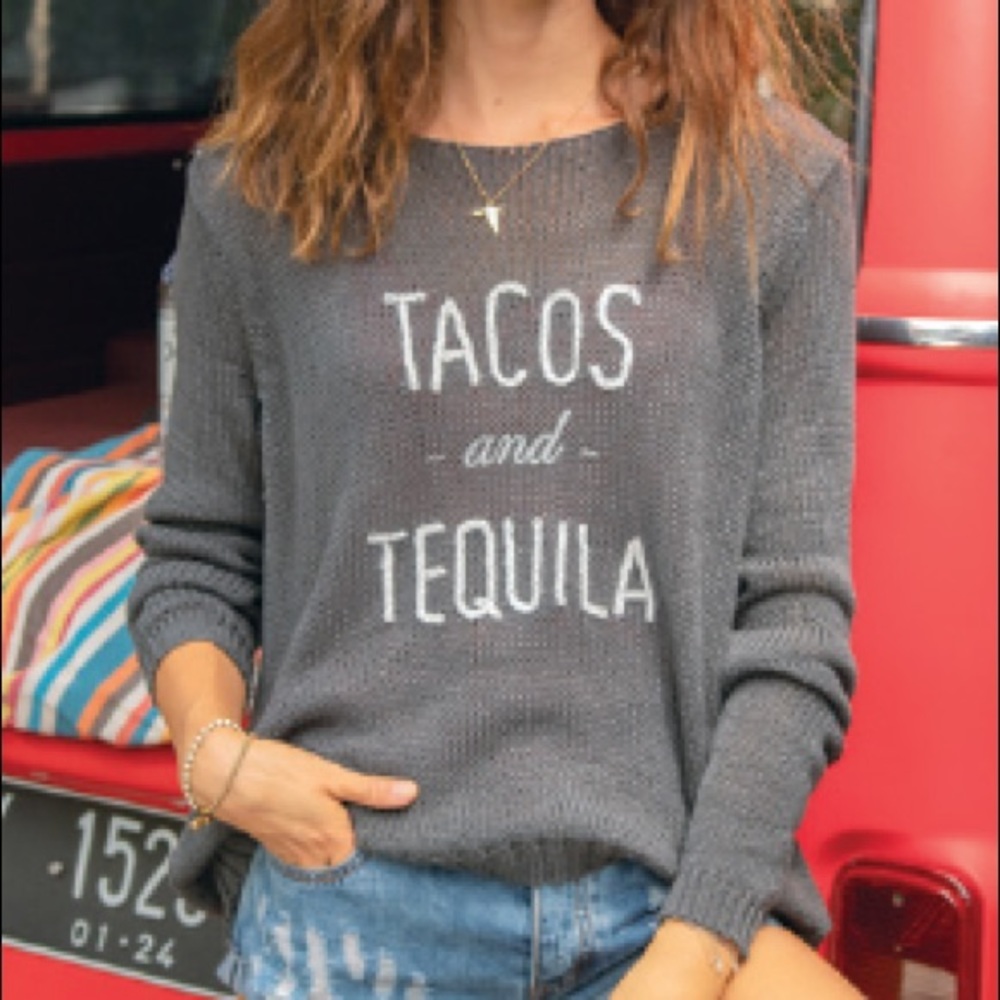 NWOT Wooden Ships Tacos & Tequila Sweater
